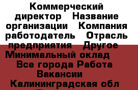 Коммерческий директор › Название организации ­ Компания-работодатель › Отрасль предприятия ­ Другое › Минимальный оклад ­ 1 - Все города Работа » Вакансии   . Калининградская обл.,Приморск г.